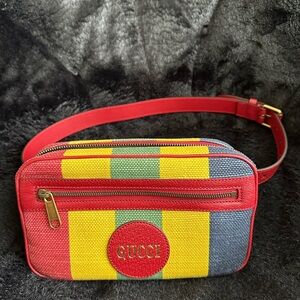 Gucci Baiadera Striped Belt Bag (Canvas)